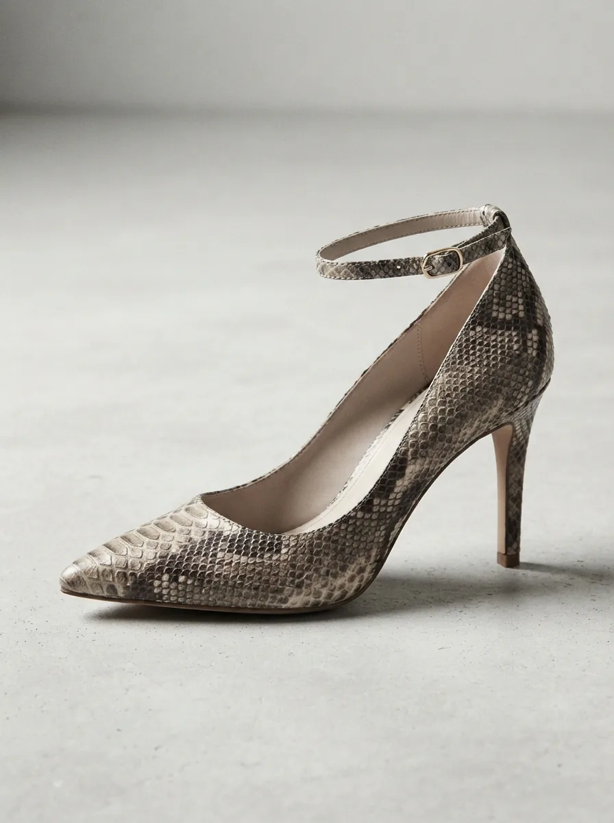 The Louise et Cie Kota Ankle Strap Pump in faux snakeskin, featured as the main hero image.